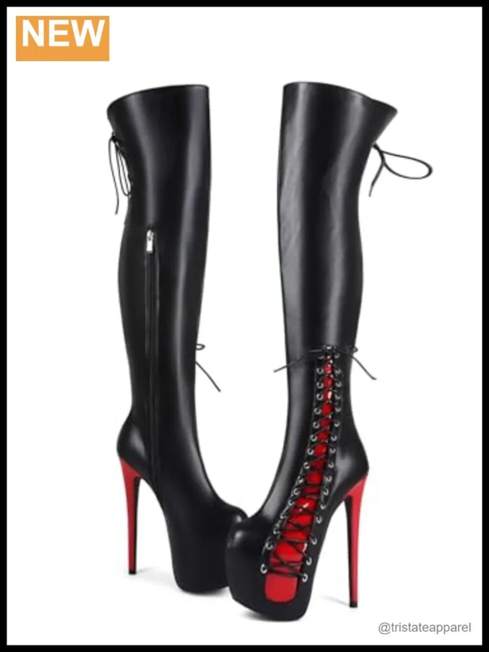 Handmade Over the Knee Stiletto Platform Boots, Microfiber, US5-19